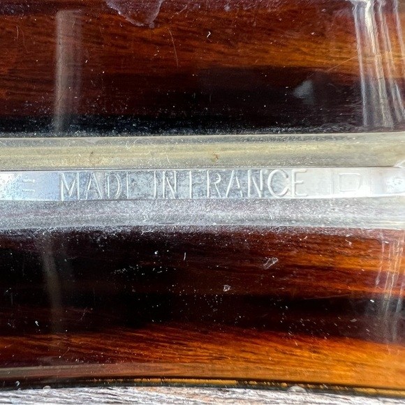 Vintage Tortoise Shell Hair Clip Made in France Rectangular Clipped Corners FLAW - Picture 10 of 11